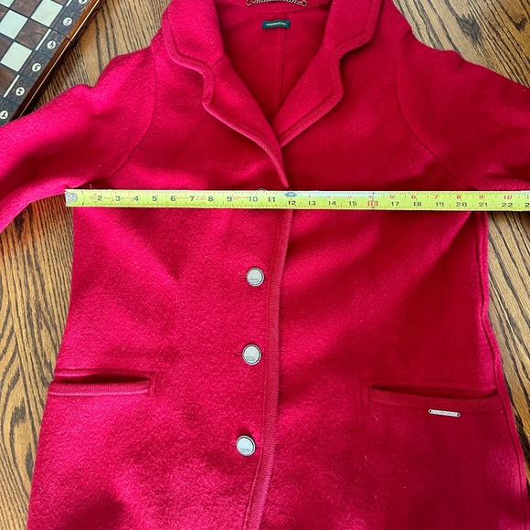 GEIGER Austria Red Boiled Wool Blazer Jacket Coat Cardigan - Picture 9 of 11